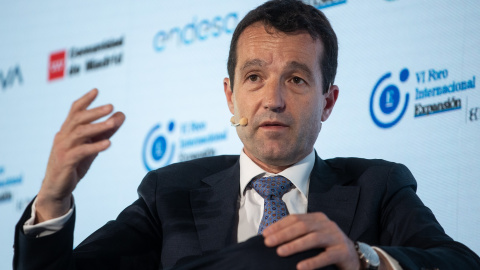 El presidente de Indra, Ángel Escribano, durante su intervención en el VI Foro Internacional Expansión. El presidente de Indra, Ángel Escribano, durante su intervención en el VI Foro Internacional Expansión.