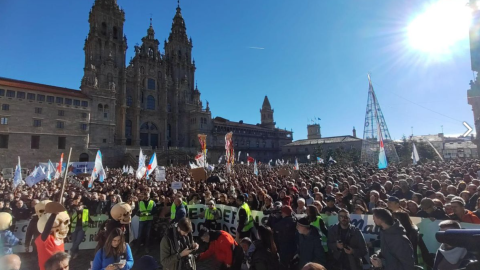 Imagen de la manifestación contra Altri celebrada en Santiago el pasado 20 de diciembre. Imagen de la manifestación contra Altri celebrada en Santiago el pasado 20 de diciembre.