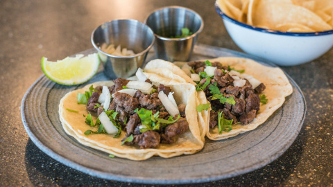 tacos-carne-res Imagen de un plato de tacos con carne de res.