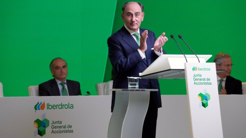 El presidente de Iberdrola, Ignacio Sánchez Galán, durante la junta de accionistas de la energética, en Bilbao. El presidente de Iberdrola, Ignacio Sánchez Galán, durante la junta de accionistas de la energética, en Bilbao.