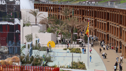 osaka (1) La bandera catalana onejant a l'Expo d'Osaka.