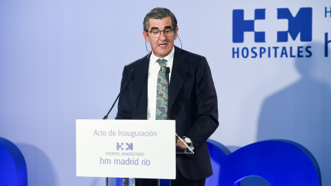 Juan Abarca Cidón El presidente de HM Hospitales, Juan Abarca Cidón, durante la inauguración del Hospital Universitario HM Madrid Río, en noviembre de 2024.