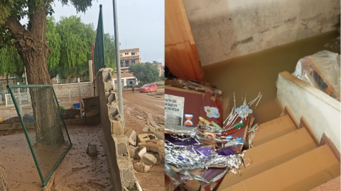 Imágenes del CEIP Blasco Ibáñez, del municipio valenciano de Beniparrell tras ser arrasado por la DANA.