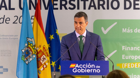 El presidente del Gobierno, Pedro Sánchez, durante el acto de inauguración del Hospital Universitario de Melilla (HUME), a 2 de junio de 2025, en Melilla El presidente del Gobierno, Pedro Sánchez, durante el acto de inauguración del Hospital Universitario de Melilla (HUME), a 2 de junio de 2025, en Melilla