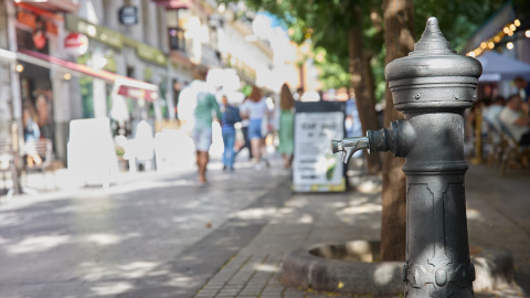 Una fuente en el centro de la ciudad, a 5 de julio de 2024, en Madrid.