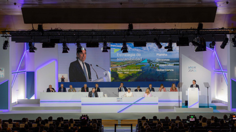 Vista de la junta de accionistas de Sacyr.