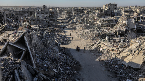 Imagen de archivo de los hogares destruidos en Rafah, Palestina. Imagen de archivo de los hogares destruidos en Rafah, Palestina.