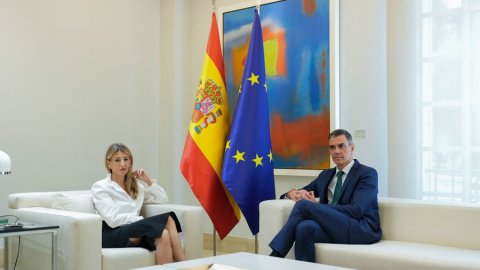 Pedro Sánchez, Yolanda Díaz Pedro Sánchez y Yolanda Díaz, este lunes en La Moncloa