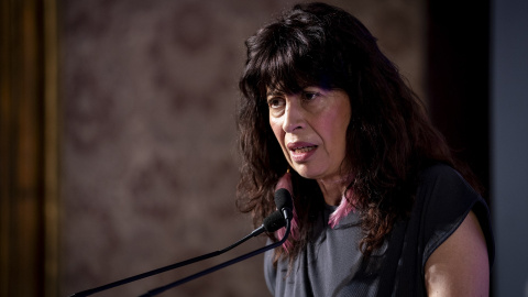 La ministra de Igualdad, Ana Redondo, interviene durante un acto de entrega de nueve medallas a la Promoción de los Valores de Igualdad, en la Delegación del Gobierno, a 11 de junio de 2025, en Madrid (España).