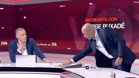 Buxade y Fortes Jorge Buxadé y Xabier Fortes en la entrevista en 'La Noche en 24h'.