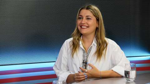 Marina Lobo en el plató de 'Público' Marina Lobo en el plató de 'Público'