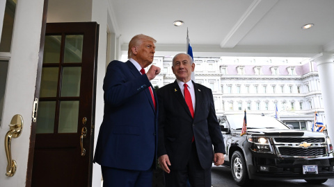 El presidente de Estados Unidos, Donald Trump, recibe al primer ministro israelí, Benjamin Netanyahu, en la Casa Blanca, a 7 de abril de 2025. El presidente de Estados Unidos, Donald Trump, recibe al primer ministro israelí, Benjamin Netanyahu, en la Casa Blanca, a 7 de abril de 2025.
