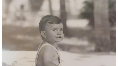 Olmo, de niño, sobre 1973