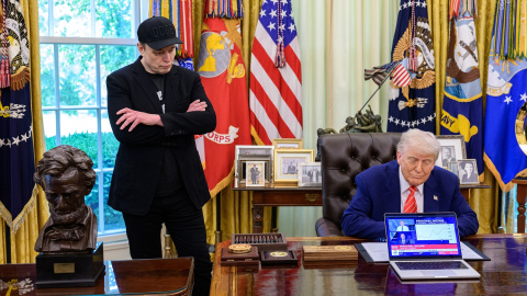 Elon Musk con Donald Trump en la Casa Blanca en Washington el 30 de mayo de 2025. Elon Musk con Donald Trump en la Casa Blanca en Washington el 30 de mayo de 2025.