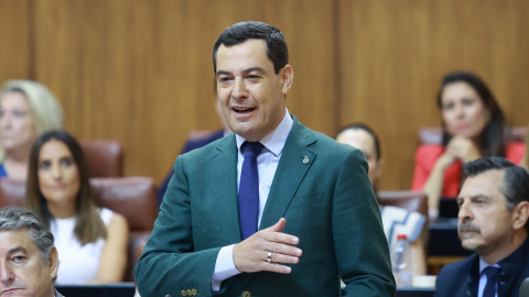 Imagen de archivo del presidente de la Junta de Andalucía, Juanma Moreno, a 26 de junio de 2025, en Sevilla.