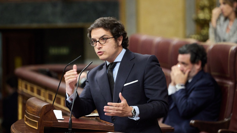 OSÉ MARÍA FIGAREDO El diputado de Vox José María Figaredo interviene durante el pleno en el que se han debatido y votado las enmiendas del PP y Vox a la reforma del Reglamento del Congreso para sancionar a agitadores ultras.