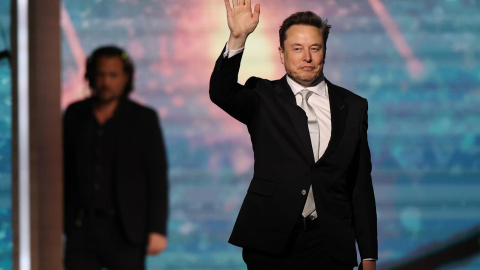 Elon Musk presenta su nuevo partido. El multimillonario Elon Musk en el foro de inversión celebrado en Arabia Saudí, a 13 de mayo de 2025.