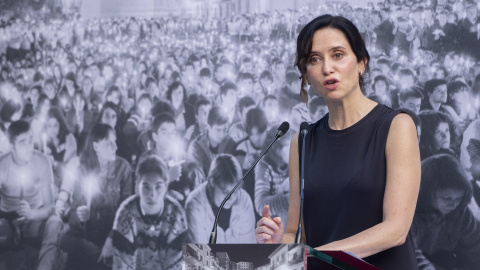 EuropaPress_6849086_presidenta_comunidad_madrid_isabel_diaz_ayuso_acto_homenaje_miguel_angel Ayuso durante el acto homenaje a Miguel Ángel Blanco, a 9 de julio de 2025, en Madrid