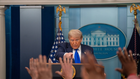 Donald Trump en la Casa Blanca el 27 de junio de 2025.