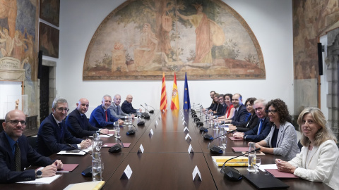 Imagen de la Comisión bilateral Estado-Generalitat, en el Palau de la Generalitat, a 14 de julio de 2025, en Barcelona.