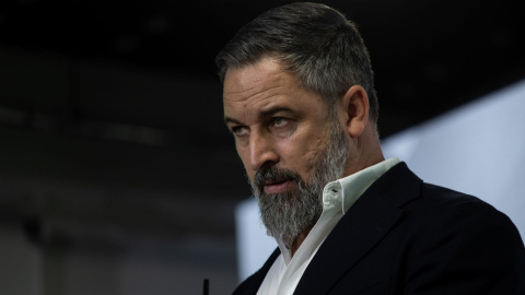 El presidente de Vox, Santiago Abascal, este lunes 14 de julio en Madrid.