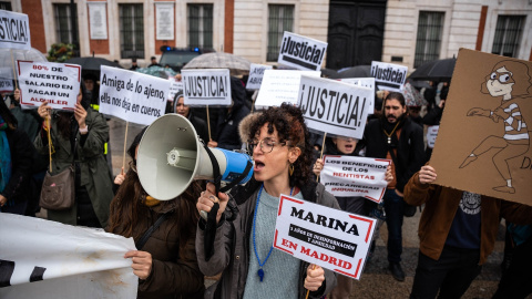 Manifestación por el Bono Joven de Alquiler, en la Puerta del Sol, a 4 de noviembre de 2023. Manifestación por el Bono Joven de Alquiler, en la Puerta del Sol.