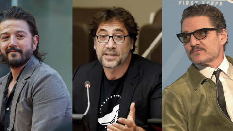 a0f59c3842831ebf6d634e6b35e0a35aa77e80eb AME2851. BOGOTÁ (COLOMBIA), 14/07/2025.- Combo de fotografías de archivo del mexicano Diego Luna (i), el español Javier Bardem (c), y el chileno Pedro Pascal. Bardem, Luna y Pascal, suenan entre las papeletas para liderar las nominaciones de unos premios Emmy que medirán la popularidad del fenómeno de la miniserie de Netflix 'Adolescence'. EFE/ EFE ARCHIVO