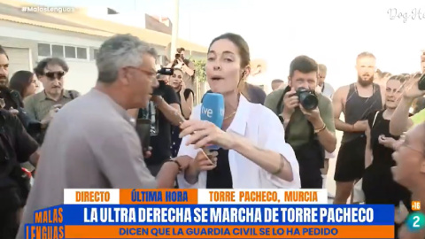 acosomalaslenguas Esthe Yañez, reportera de Malas Lenguas, intenta informar desde Torre Pacheco.