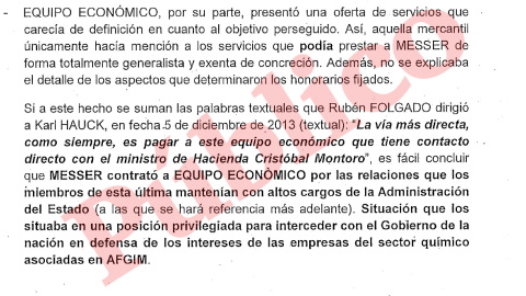 Captura de un fragmento del informe de los Mossos sobre los correos entre las gasistas y el despacho que fundó Montoro. Captura de un fragmento del informe de los Mossos sobre los correos entre las gasistas y el despacho que fundó Montoro.