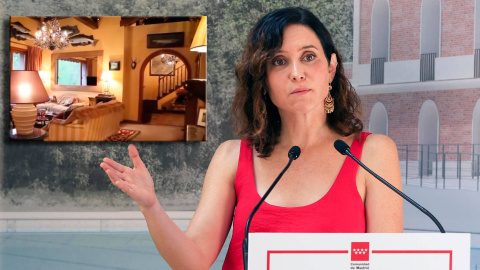 Isabel Díaz Ayuso y el interior del chalé donde se alojó Isabel Díaz Ayuso y el interior del chalé donde se alojó