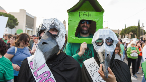 vivienda Imagen de archivo de una protesta contra el aumento del precio de la vivienda en Barcelona.