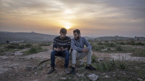 EuropaPress_6604110_25_march_2025_palestinian_territories_susya_oscar_winning_documentary_no Los codirectores de No Other Land, Basel Adra y Yuval Abraham. Archivo.