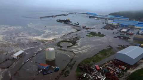 Rusia tsunami Imagen de un vídeo grabado en las islas Kuriles del norte de Rusia.