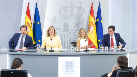 fotos en la rueda de prensa tras el Consejo de Ministros, a 29 de julio de 2025, en Madrid (España).
