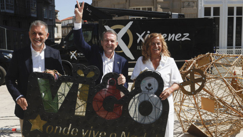 Abel Caballero presenta el montaje de las luces de Navidad 2025 en Vigo.