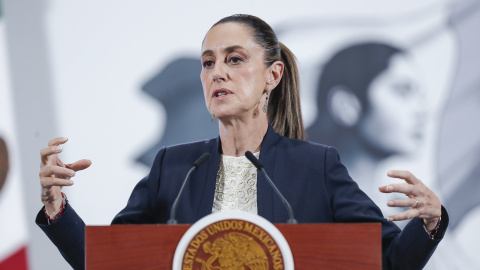 La presidenta de México, Claudia Sheinbaum, durante una rueda de prensa. La presidenta de México, Claudia Sheinbaum, durante una rueda de prensa.