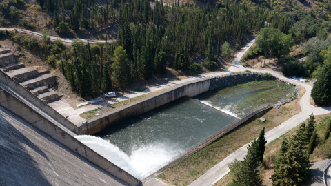 Imatge del buidatge del pantà de Siurana