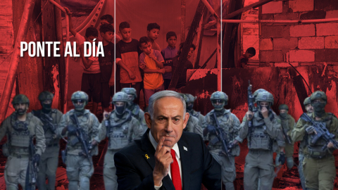 Ponte al día (8) El primer ministro israelí, Benjamin Netanyahu, y varios militares a su espalda.