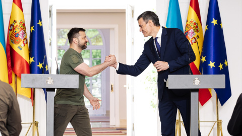 Volodimir Zelenski y Pedro Sánchez en Madrid. Volodimir Zelenski y Pedro Sánchez en Madrid.