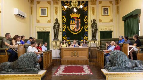 Pleno extraordinario celebrado en el salón de plenos del ayuntamiento de Jumilla.