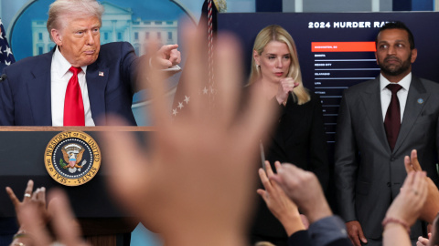 2025-08-11T152552Z_1827042061_RC235GA38043_RTRMADP_3_USA-TRUMP-CRIME Donald Trump anuncia en la Casa Blanca que desplegará la Guardia Nacional en Washington.