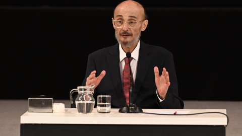Una de las última comparecencias públicas del expresidente de Aragón Javier Lambán, en el acto de entrega de su retrato en la sala de la Corona del Edificio Pignatelli, en Zaragoza, Una de las última comparecencias públicas del expresidente de Aragón Javier Lambán, en el acto de entrega de su retrato en la sala de la Corona del Edificio Pignatelli, en Zaragoza,