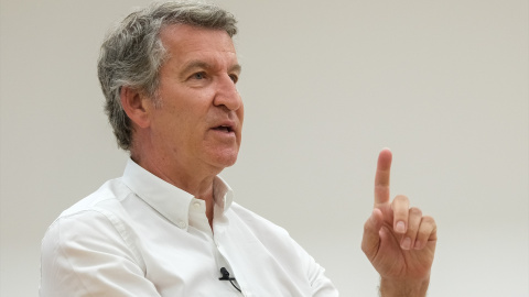 Alberto Núñez Feijóo en la sede autonómica del PP de Galicia. Alberto Núñez Feijóo en la sede autonómica del PP de Galicia.