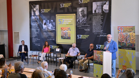 L'acte d'inaguració de la 57a edició de la Universitat Catalana d'Estiu (UCE), a Prada de Conflent. 17/08/2025 L'acte d'inaguració de la 57a edició de la Universitat Catalana d'Estiu (UCE), a Prada de Conflent.