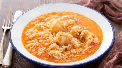 Arroz caldoso con rape