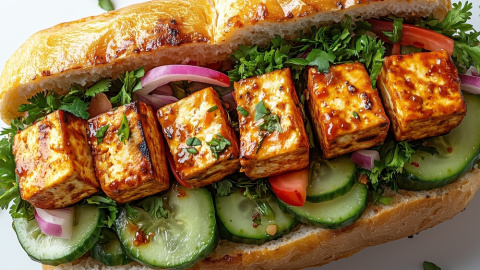 Sándwich vietnamita vegano Sándwich vietnamita vegano