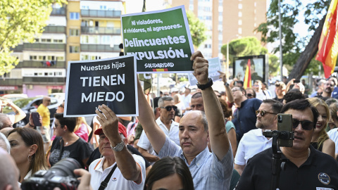 Concentración Vox Hortaleza Concentración este martes ante el centro de menores de Hortaleza, en Madrid.