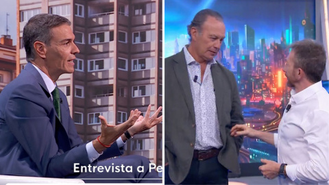 sanchezmotos Pedro Sánchez, en RTVE, y Pablo Motos con Bertín Osborne, en Antena 3.