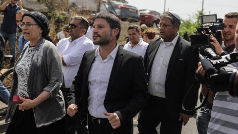 EuropaPress_3700193_10_may_2021_israel_jerusalem_knesset_members_itamar_ben_gvir_rand_betzalel Foto de archivo de los ministros Itamar Ben-Gvir y Betzalel Smotrich.