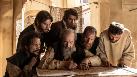 Julio Peña, Miguel Rellán, José Manuel Poga y Fernando Tejero en una escena.